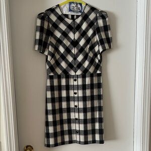 Shoshanna Black and White Plaid Mini Dress